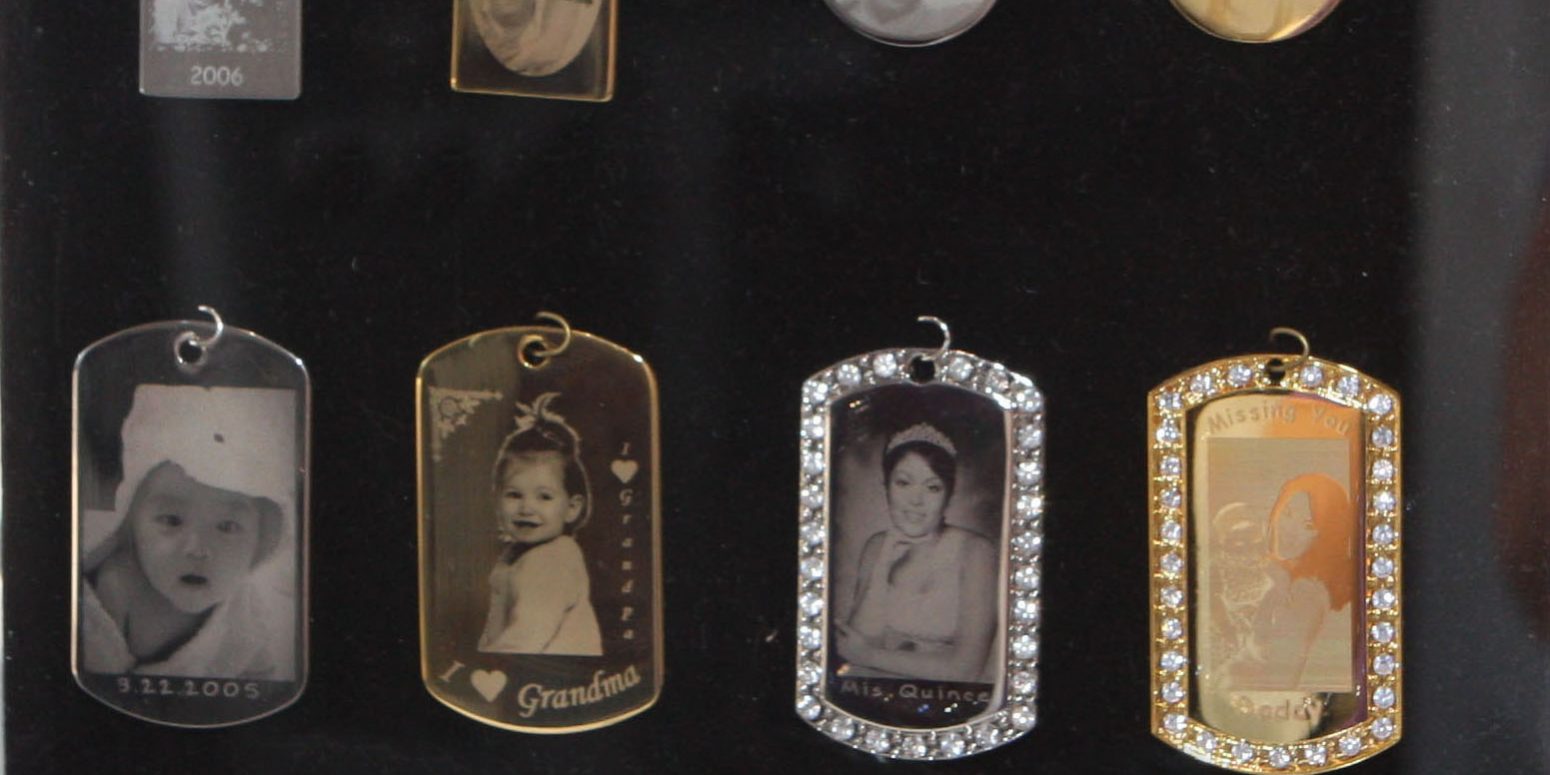 custom photo engraved necklace pendant