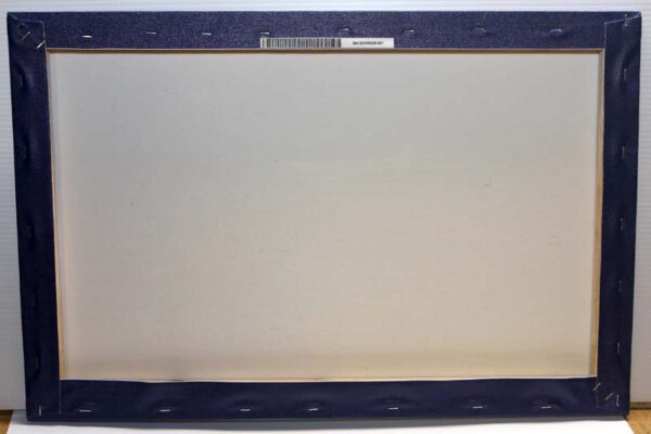 Back of a stretched canvas showing the wooden frame Back of a stretched canvas showing the wooden frame