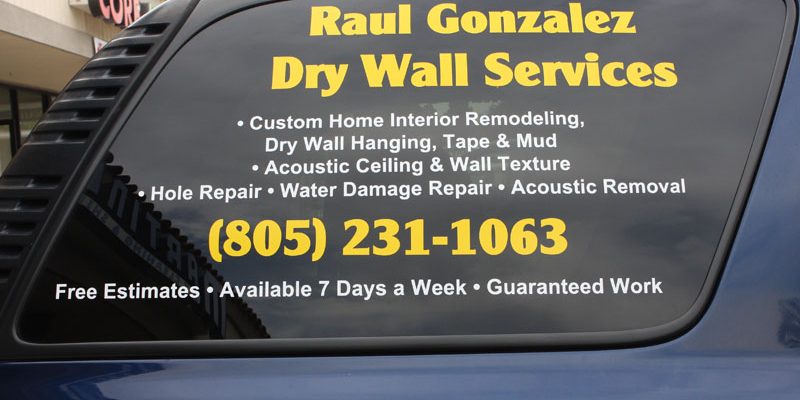 Vehicle Car Van Truck Window Lettering in Simi Valley, CA