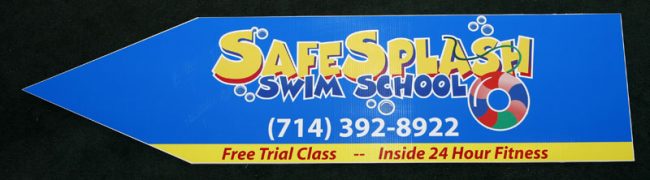 Custom made directional arrow signs at Spectracolor in Simi Valley, CA