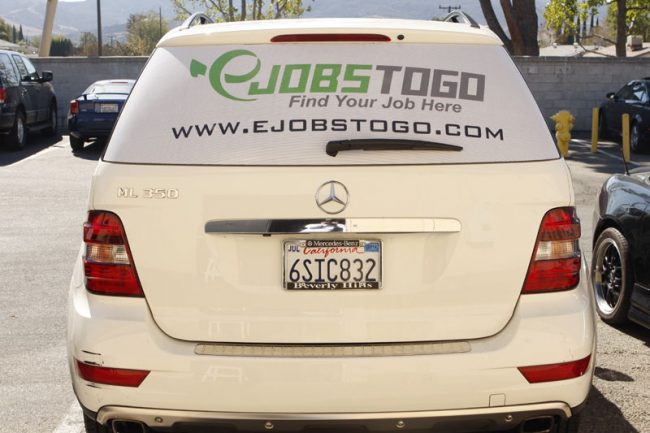 See thu window vinyl graphic installed at Spectracolor in Simi Valley, CA