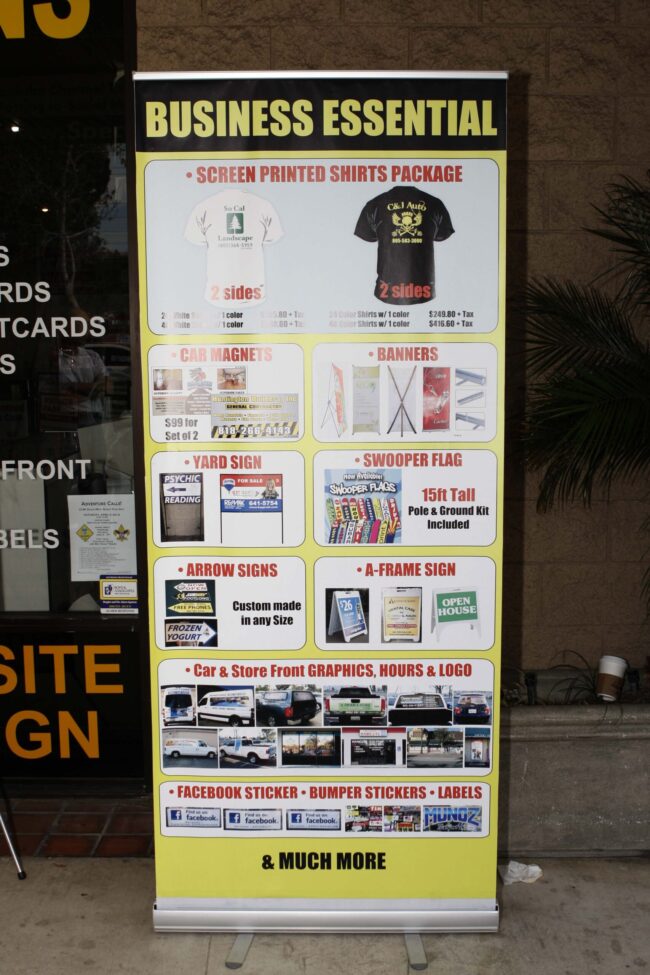 Portable Retractable Banner Stand by spectracolor sign shop in simi valley ca