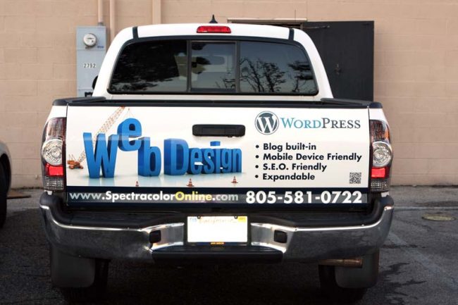 Custom pickup truck tailgate wraps designed and installed by spectracoloronline.com in simi valley ca