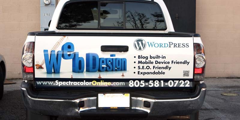Custom pickup truck tailgate wraps designed and installed by spectracoloronline.com in simi valley ca