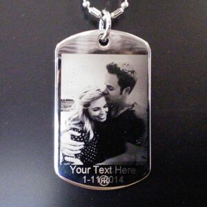 Photo Engaved Dogtag Pendant - Nickel Plated