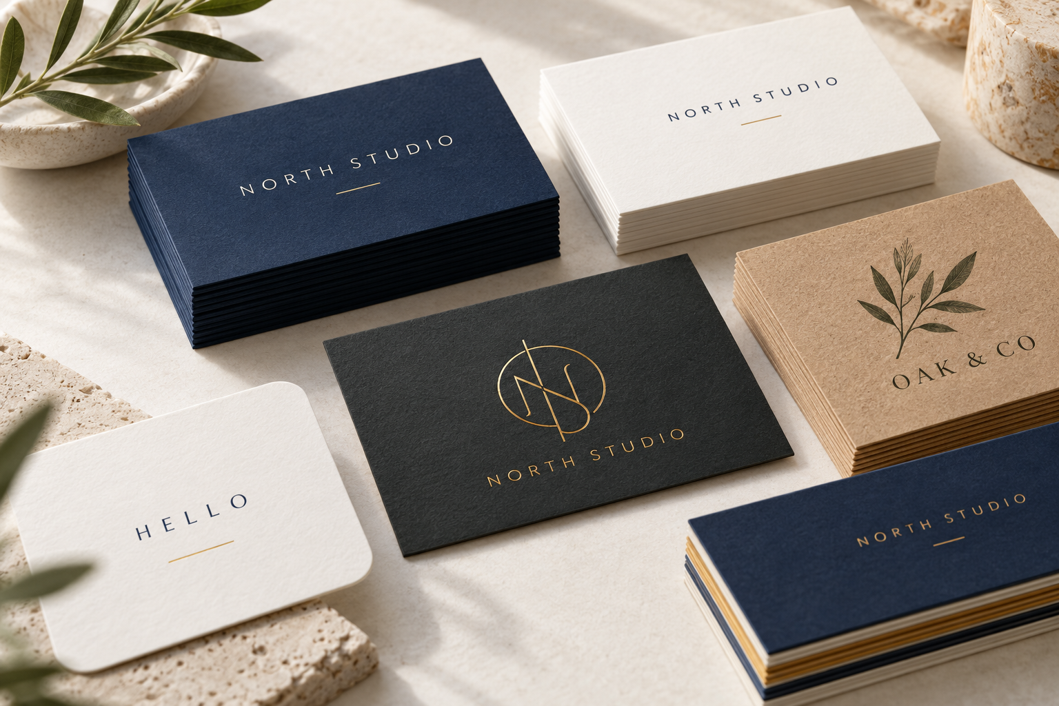 Dark blue and white custom printed business cards Dark blue and white custom printed business cards