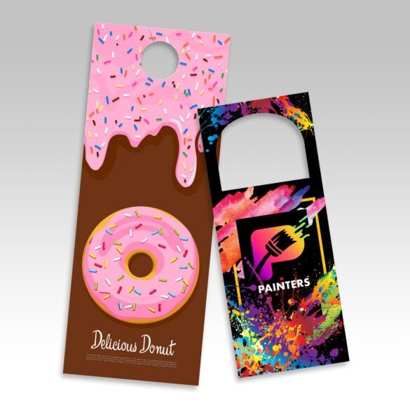 custom-door-hangers-1 Full-color custom door hangers with die-cut openings