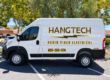 White Hang Tech Ram ProMaster van with custom business vehicle lettering by SpectraColor in Simi Valley