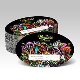 oval business cards printing sample