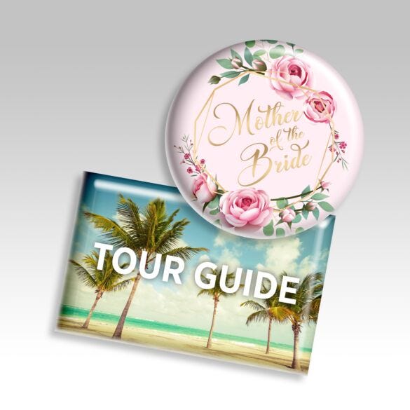Round and rectangular custom printed photo button examples Round and rectangular custom printed photo button examples