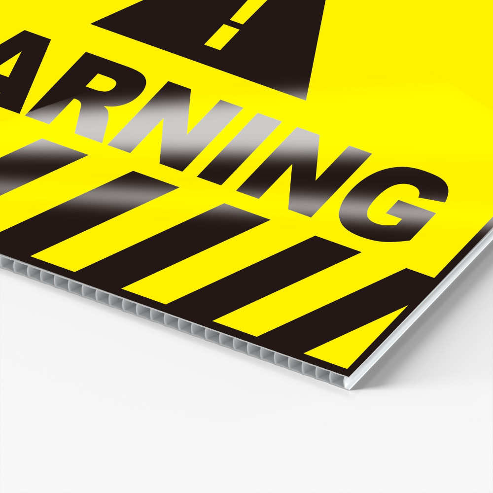 Yellow and black reflective warning sign board detail Yellow and black reflective warning sign board detail