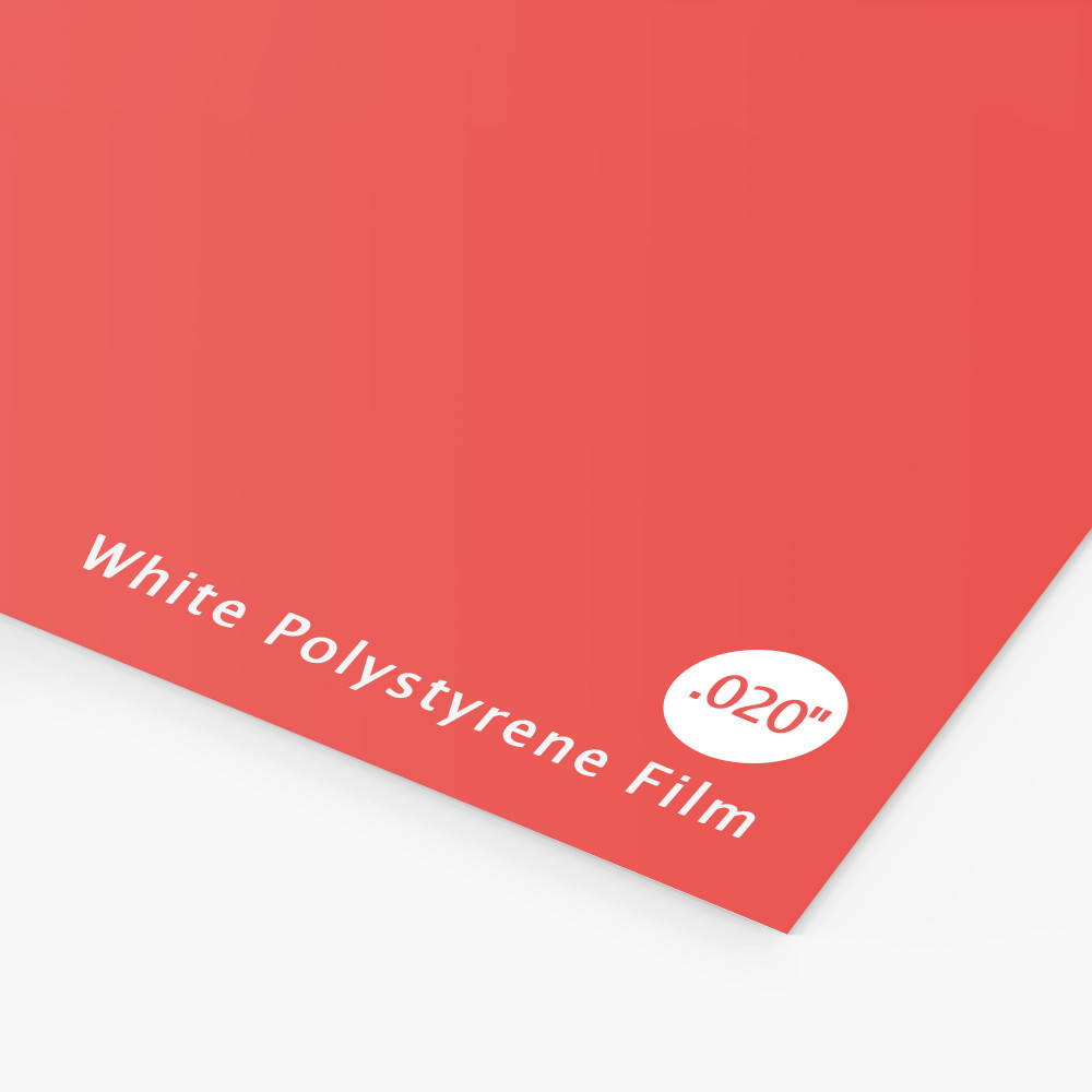 Printed polystyrene sign film sample Printed polystyrene sign film sample