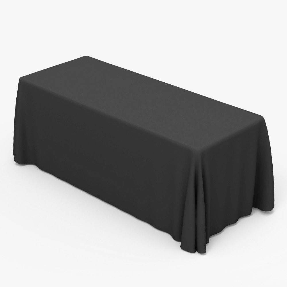 Black solid-color table throw Black solid-color table throw