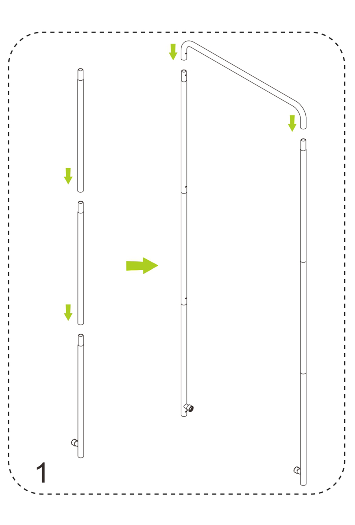 Tension fabric stand assembly step 1