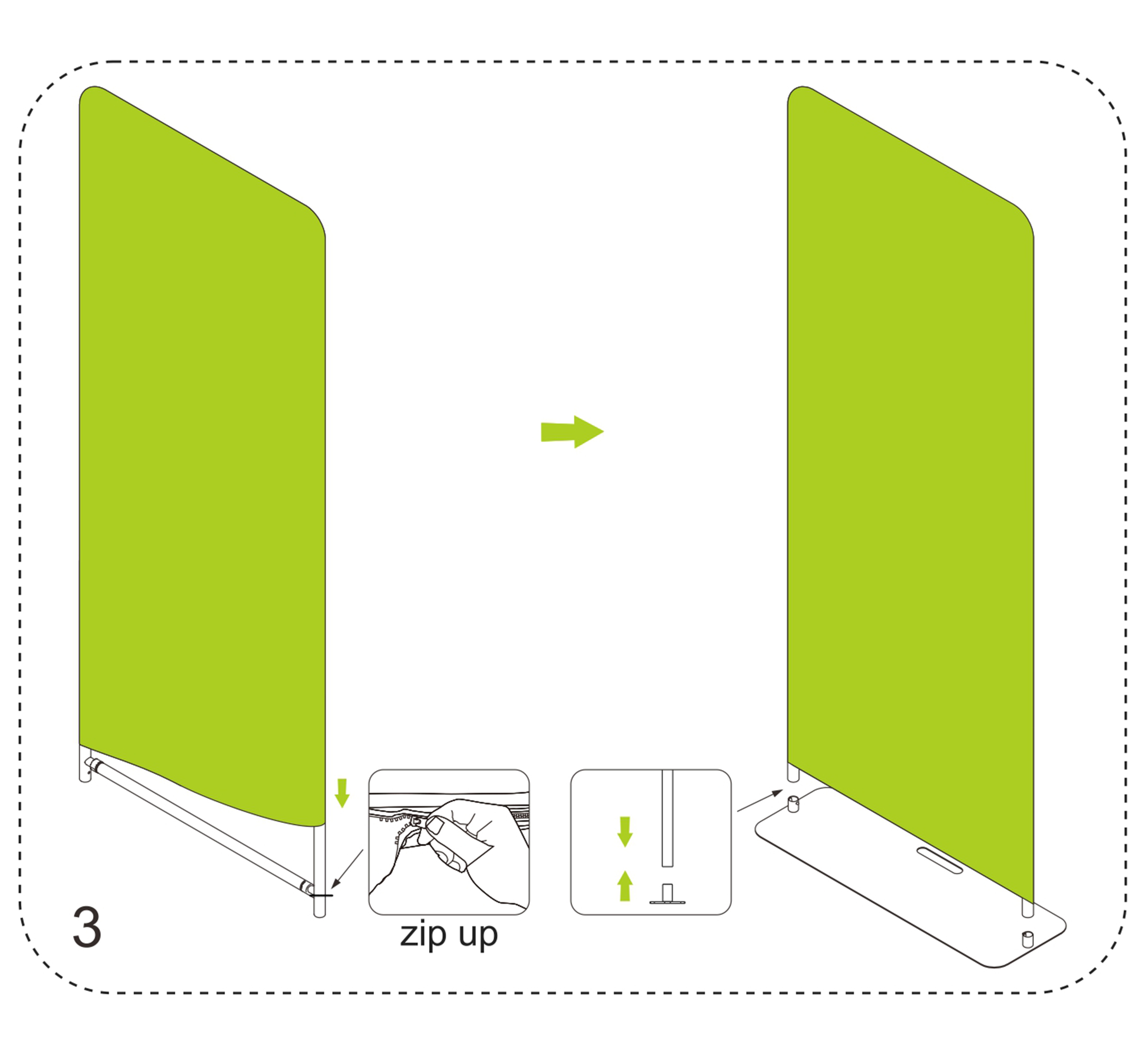 Tension fabric stand assembly step 3